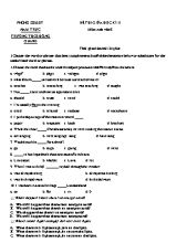 Đề thi giữa học kỳ II môn Ngữ văn Lớp 8 - Trường THCS Hồng Quang (Có đáp án)